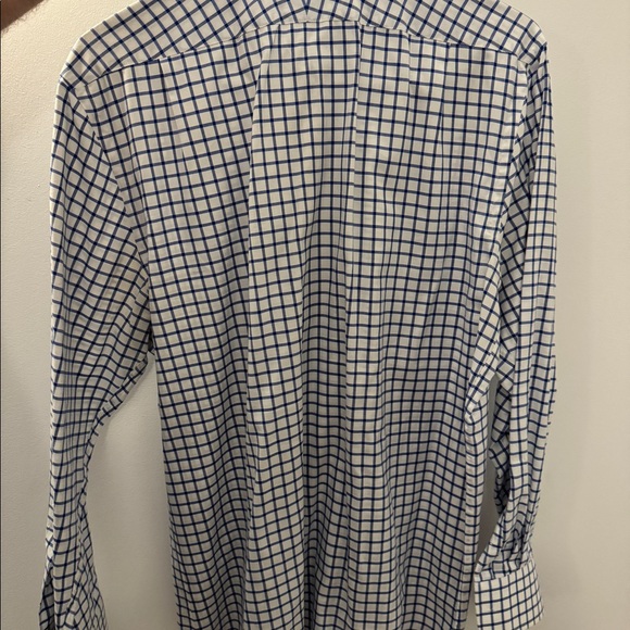 Gazman white with a blue large check tailored dress shirt Size 41/42 - Picture 4 of 4